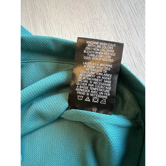 Paterson Men’s Courtside Teal & Green Short Sleeve Button‎ Up Snap Shirt Medium - Picture 14 of 16